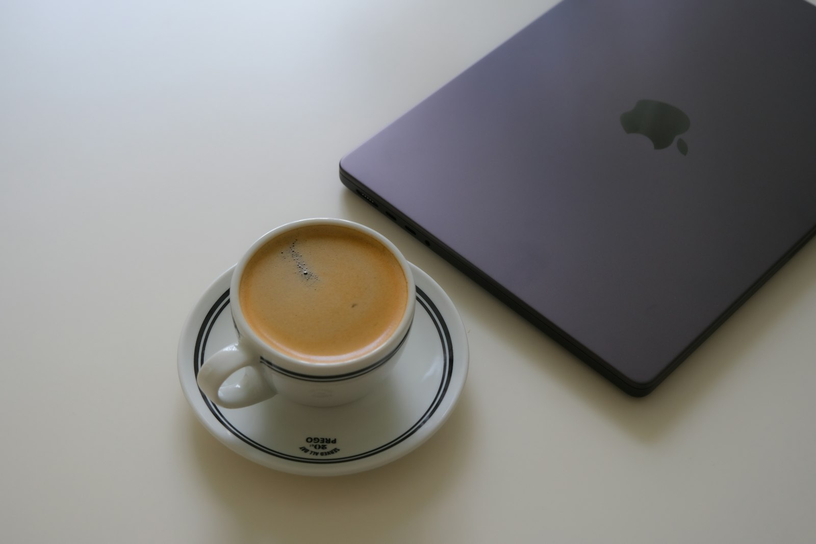 A MacBook on a desk